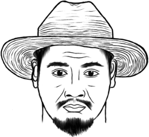 Retrato dibujado del maestro mezcalero Rey Cruz