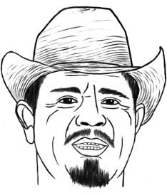 Retrato dibujado del maestro mezcalero Óscar Estrada